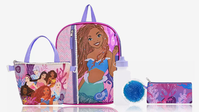 3 Disneys The Little Mermaid 5 Piece Backpack Set