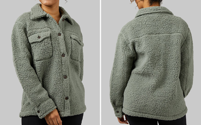 32 Degree Womens Cozy Sherpa Shirt Jacket