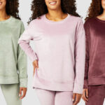 32 Degrees Womens Soft Velour Crew Top