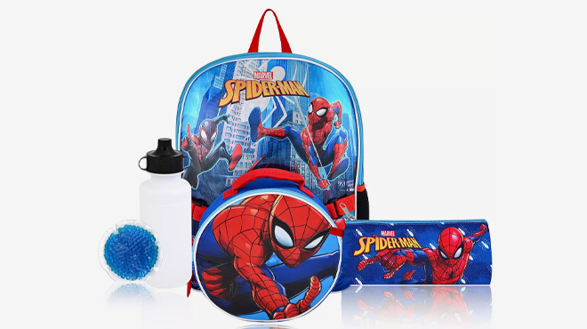 4 Marvel Spider Man 5 Piece Backpack Set