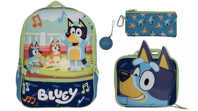 5 Piece Bluey Backpack Set