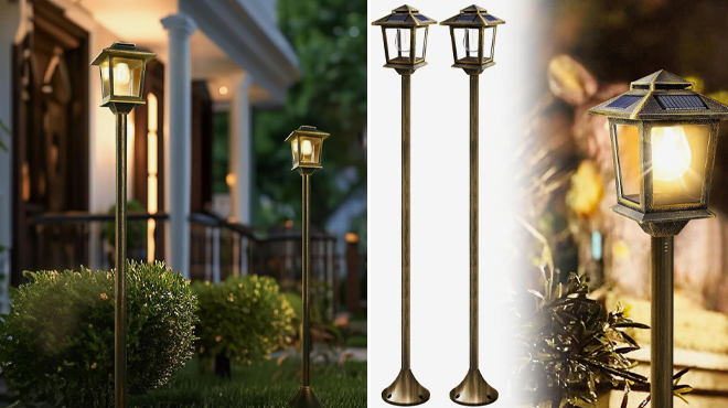 63 Inch Solar Floor Lamp 2 Pack