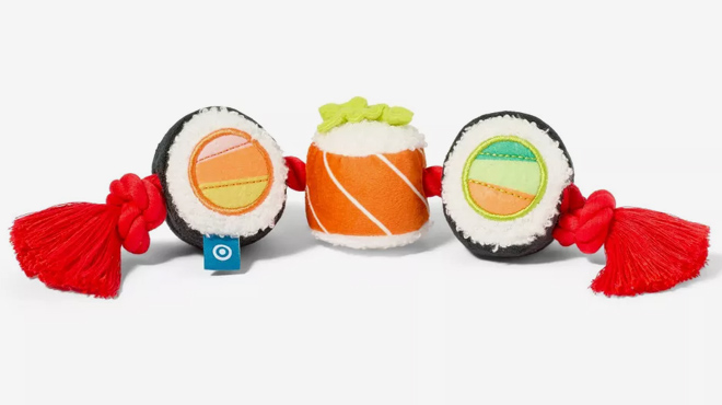 7 Cuddle Collab Sushi Roll Rope Dog Toy