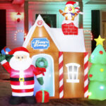 7 Foot Christmas Inflatable Gingerbread House with Santa Clause