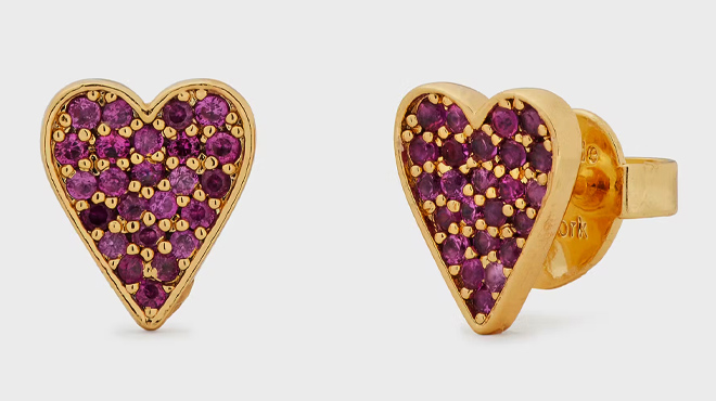 8 Kate Spade Like Magic Pave Heart Studs