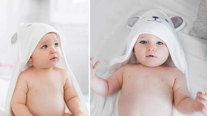 A Baby Wearing a Hiphop Panda Bear Hooded Towel