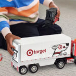 A Child Playing with the Maxx Action Target Truck and Forklift