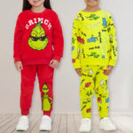 A Girl and Boy Wearing Dr Seuss Toddler Sweatshirt and Jogger Set