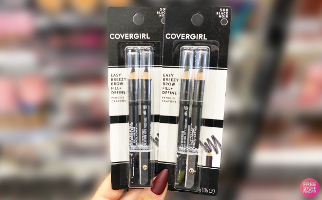 A Person Holding CoverGirl Brow and Eye Pencils at CVS