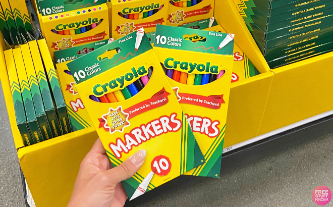 A Person Holding Crayola 10 Count Markers