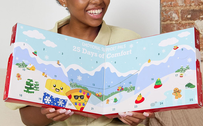 A Person Holding Emotional Support Plush Advent Calendar