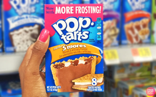 A Person Holding Pop Tarts Toasted Pastries Frosted SMores