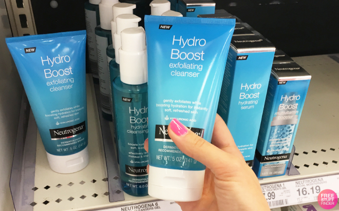 A Person Holding a Neutrogena Hydro Boost Daily Facial Cleanser