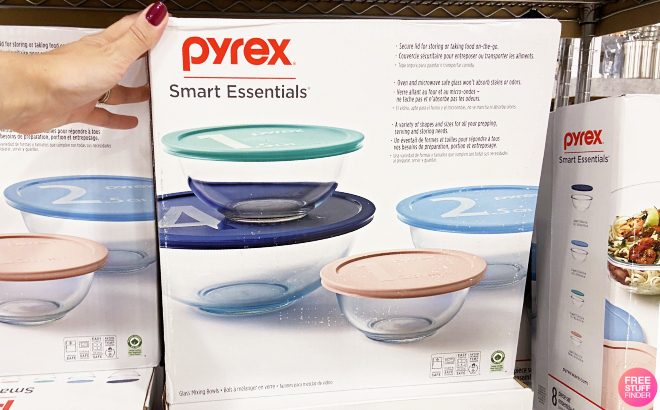 A Person Holding a Pyrex Mixing Bowl Set