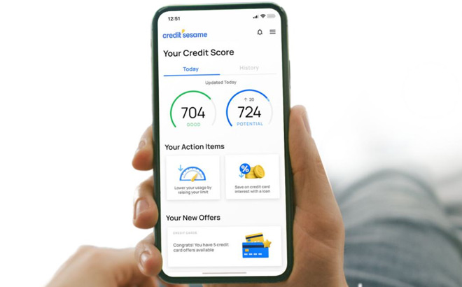 A Person Using Credit Sesame App to Check Their Credit Score