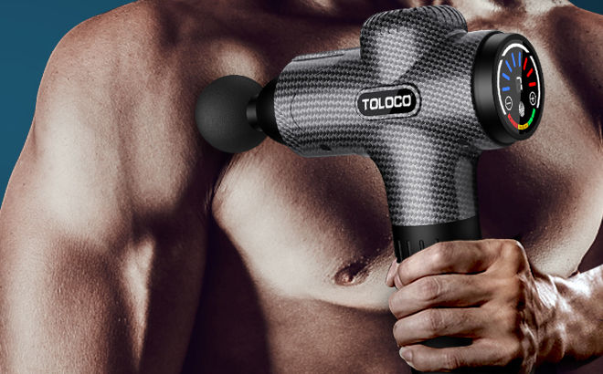 A Person Using the Toloco Deep Tissue Back Massager