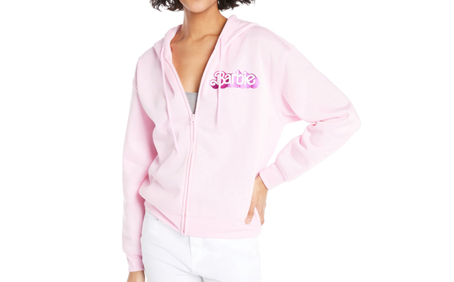 A Person Wearing Mattel Barbie Hoodie