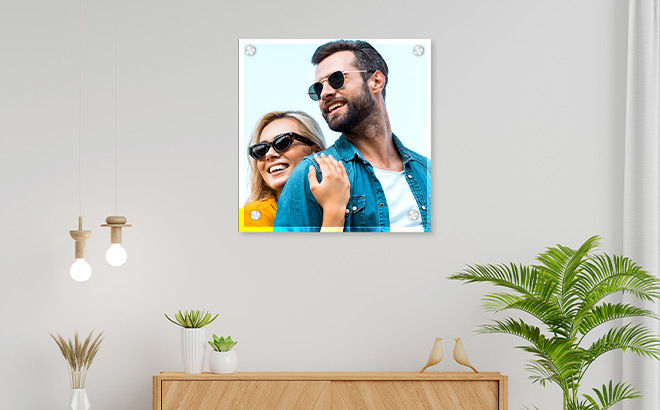 A Print of a Couple on a Wall