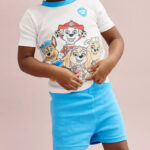 A Toddler Wearing the Paw Patrol Toddler Boys Pajama Set