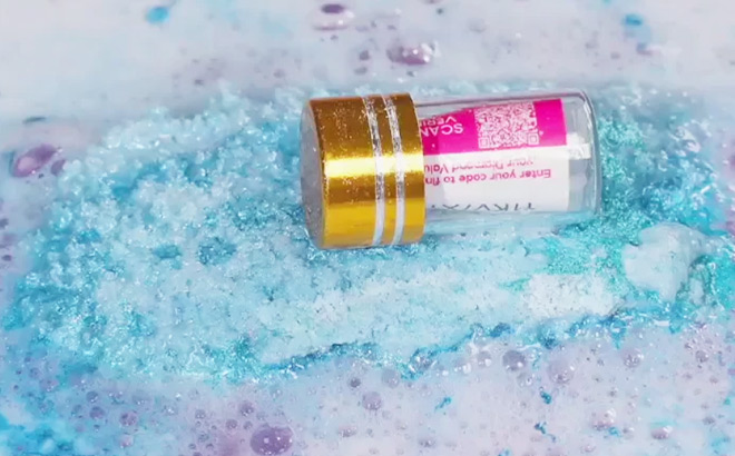 A Vial with Diamond Hidden Inside a Bath Bomb