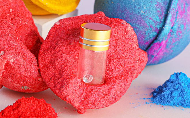 A Vial with Diamond Inside a Bath Bomb