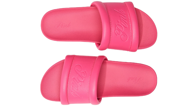 A pair of Victorias Secret PINK Single Strap Slides