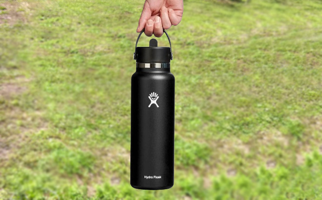 A person Holding a Hydro Flask Wide Mouth Water Bottle