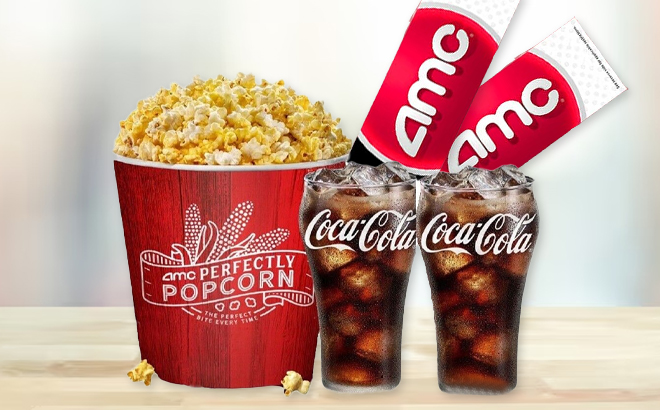 AMC Theatres Popcorn Fountain Drinks and Tickets