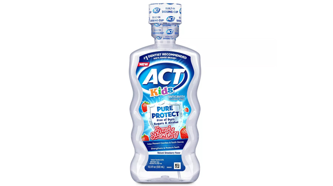 Act Kids Pure Protect Strawberry Anticavity Fluoride Mouthwash