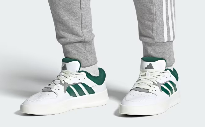 Adidas Court 24 Mens Shoes in White and Green