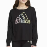 Adidas Girls Long Sleeve Waist Graphic T Shirt