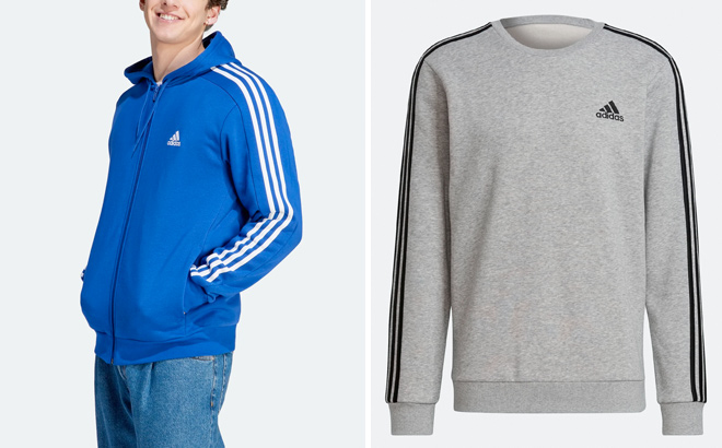 Adidas Mens Essentials Fleece 3 Stripes Sweatshirt