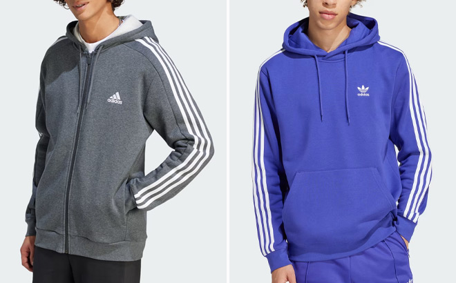 Adidas Mens Essentials Fleece Full Zip Hoodie