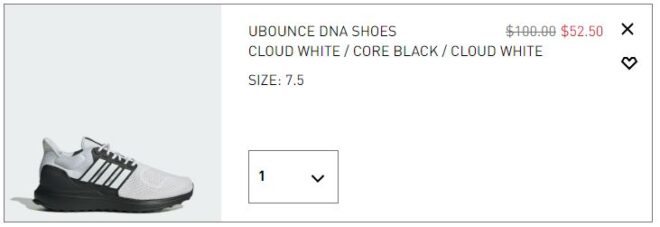 Adidas Mens Ubounce DNA Shoes Checkout Page