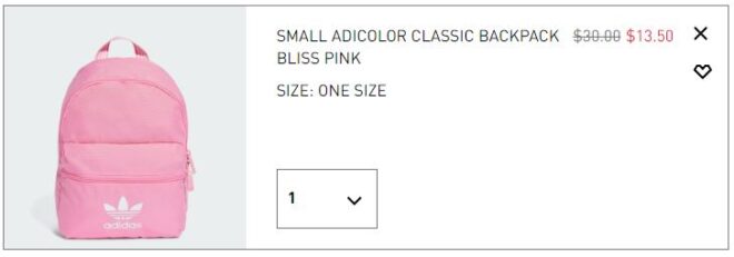 Adidas Small Adicolor Classic Backpack Checkout Page