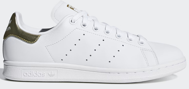 Adidas Stan Smith Womens Shoes in White and Gold Metallic