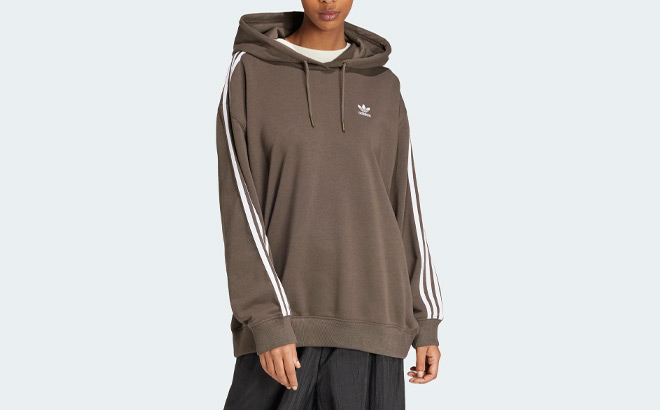 Adidas Womens Adicolor 3 Stripes Oversized Hoodie