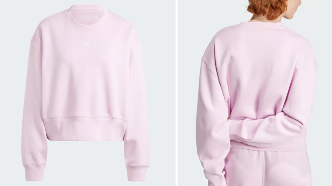 Adidas Women's Adicolor Essentials Crew Sweatshirt in Orchid Fusion