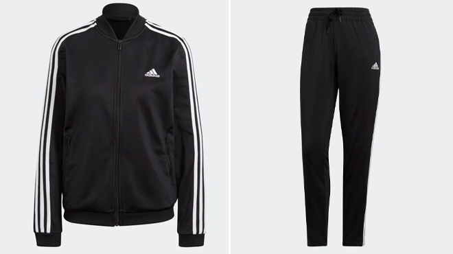 Adidas Womens Essentials 3 Stripes Track Suit