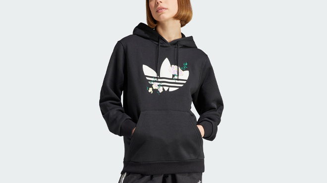 Adidas Womens Flower Embroidery Hoodie