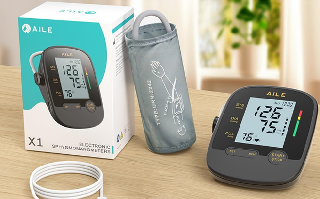 Aile Blood Pressure Monitor on the counter