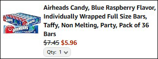 Airheads Candy Final Price at Checkout