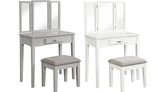 Angel Line Ella Vanity Table and Stool Set