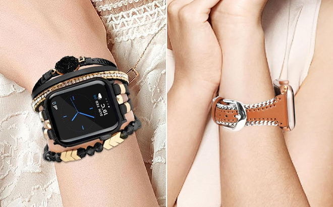 Apple Watch Boho Chic Leather Strap and Slim Leather Chain Strap