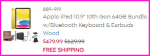 Apple iPad 10th Gen Bundle Checkout Screen