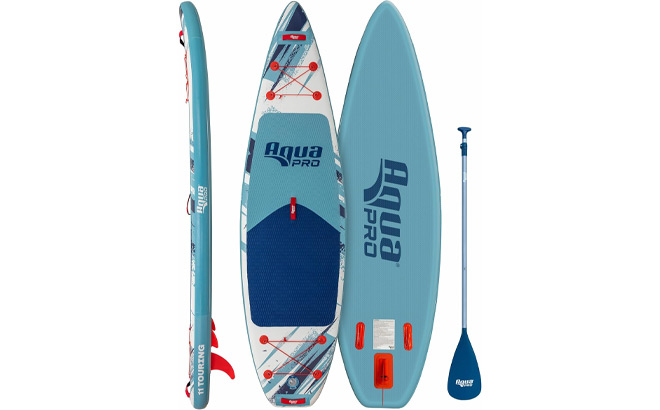 Aqua Pro Halcyon Touring Inflatable Stand Up Paddleboard on a Plain Background