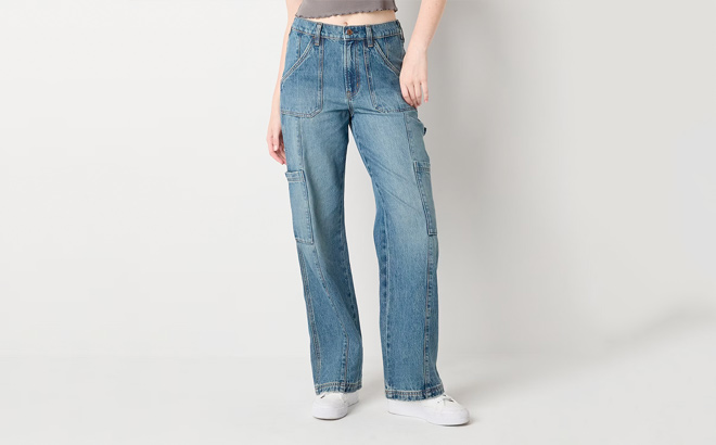 Arizona Juniors Womens Highest Rise Baggy Fit Jean