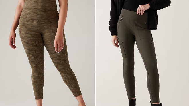 Athleta Transcend High Rise and Headlands Hybrid High Rise Cargo Leggings