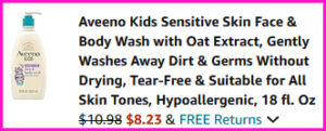 Aveeno Kids Face Body Wash Checkout Screen