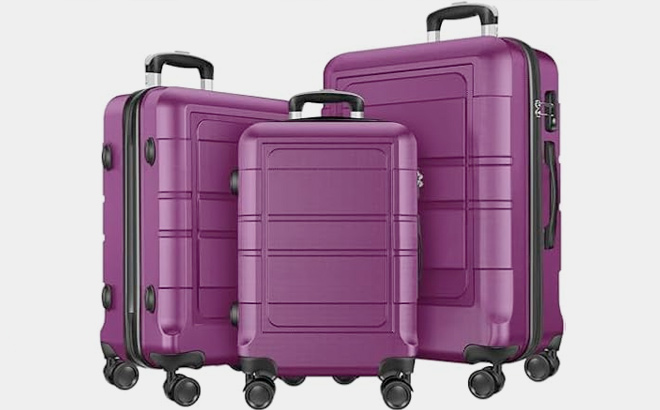 Axidou 3 Piece Luggage Set with Spinner Wheels